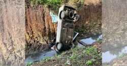 fuga-apos-roubo-violento-termina-com-carro-de-‘ponta-cabeca’-e-suspeito-baleado-em-sc