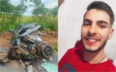 acidente-com-caminhao-mata-jovem-e-deixa-carro-destruido-em-pirenopolis